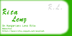 rita lenz business card